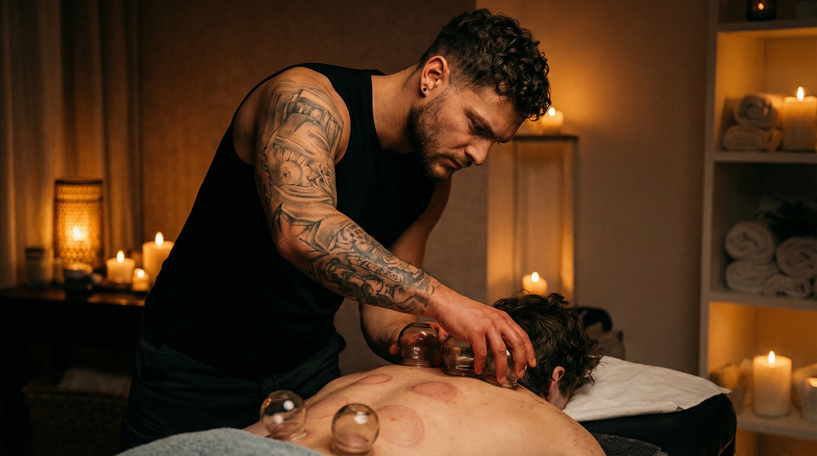 Detailaufnahme einer Massage-Szene