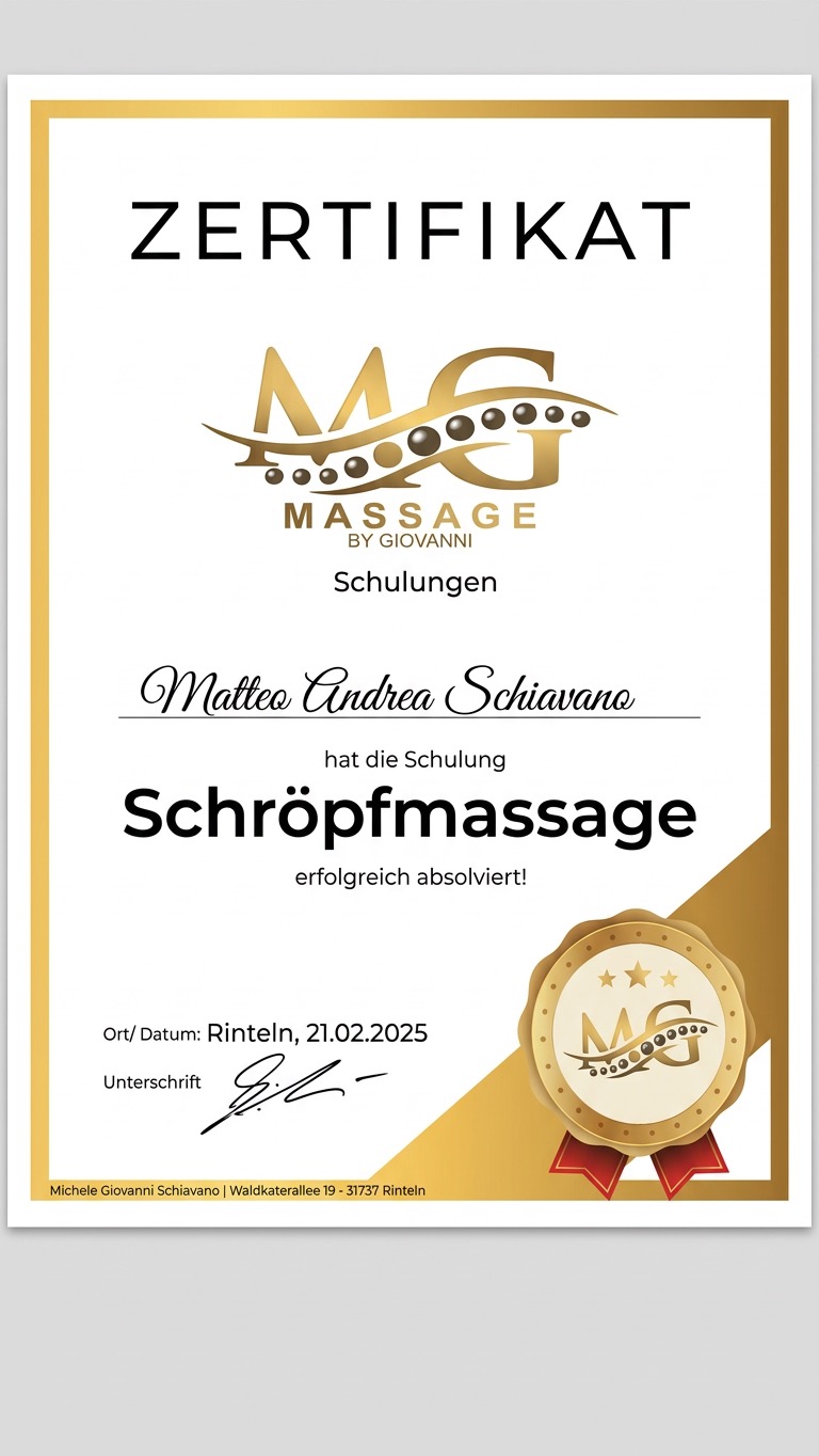 Zertifikat Sport- und Wellnessmassage